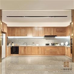 实木定制橱柜 新中式厨房橱柜定制 全屋家具一站式定制